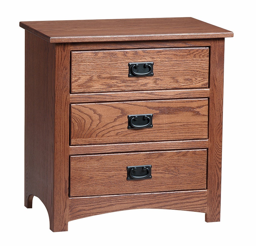 【受注生産品】ミッション ナイトスタンド 3引出し