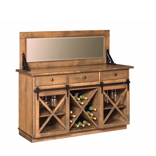 [Made to order] Crossway Server Sideboard with Glass Sliding Door and Mirror